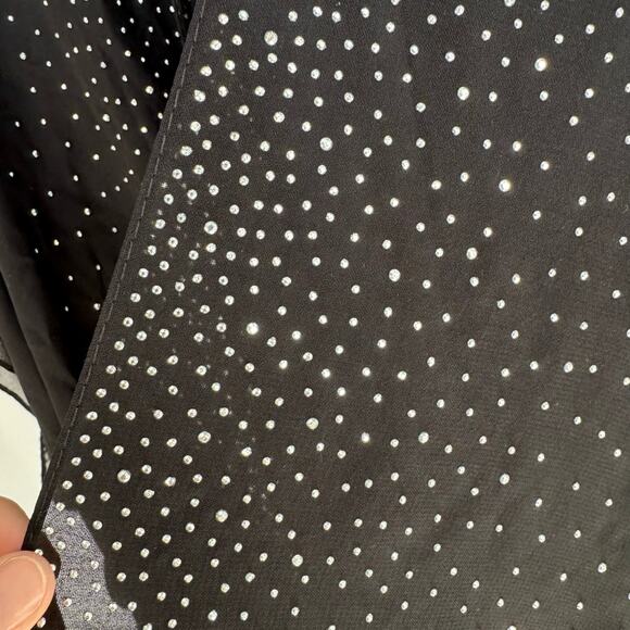 Jessica McClintock Women’s OS Sheer Kimono Cover Up Black Rhinestone Studded - Picture 10 of 11